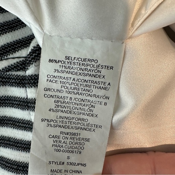 XOXO black white stripe faux leather jacket small - Picture 5 of 7